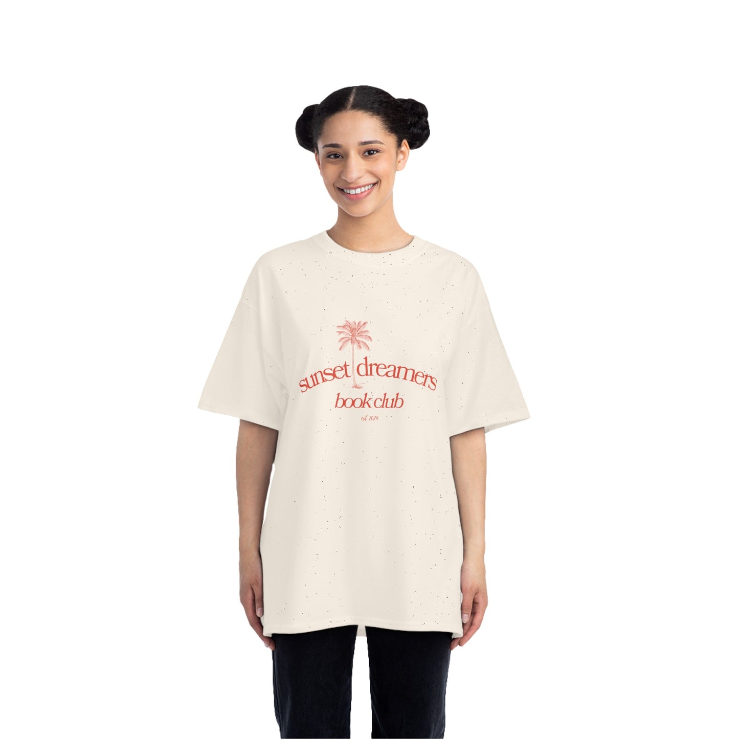 sunset dreamers book club oversized tee