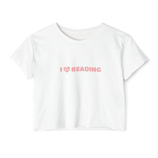 i heart reading crop tee